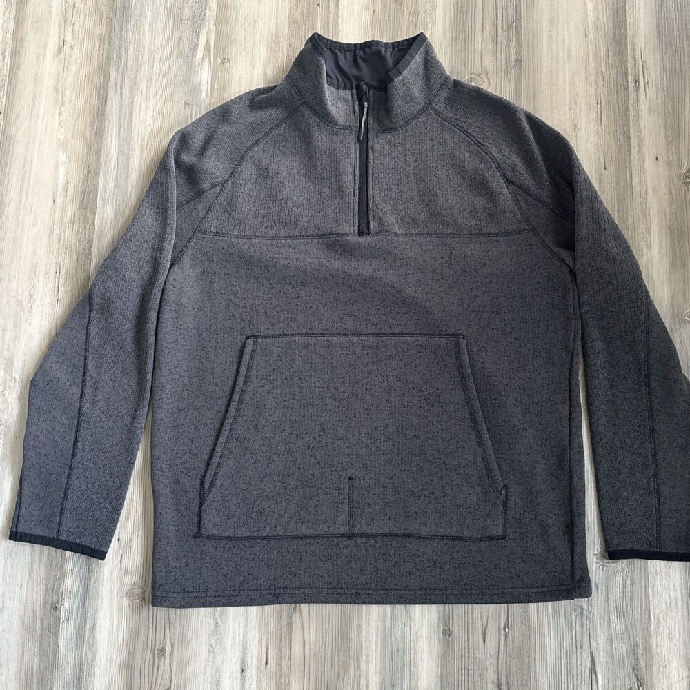 NWOT Bass Outdoor Men’s Jacket Sweatshirt Fleece Gray Gorpcore  1/4 Zip Up XL